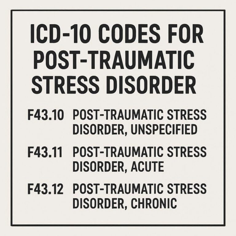 ICD-10 Codes for Post-Traumatic Stress Disorder (PTSD) - wmwtl