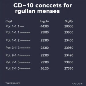 ICD-10 codes for irregular menses