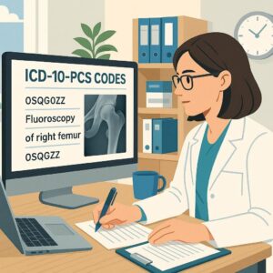 ICD-10-PCS coding for fluoroscopy of the right femur