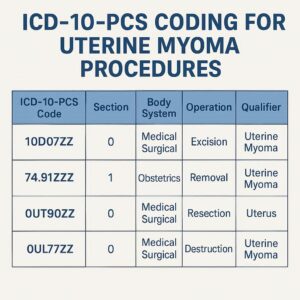 ICD-10-PCS coding for uterine myoma procedures