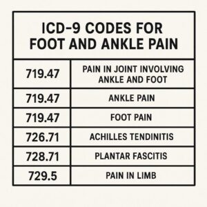 ICD-9 Codes for Foot and Ankle Pain