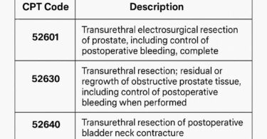 CPT Codes for Transurethral Resection of the Prostate