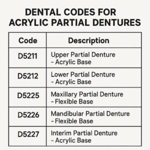 Dental Codes for Acrylic Partial Dentures