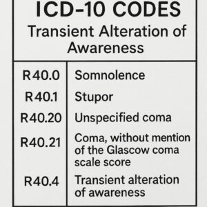 ICD-10 Codes for Transient Alteration of Awareness