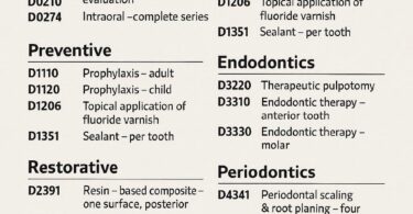 American Dental Association Procedure Codes