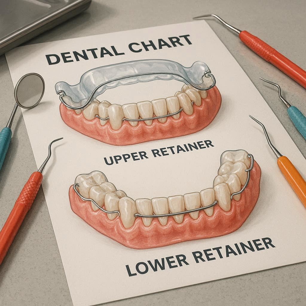Dental Code for Upper and Lower Retainers