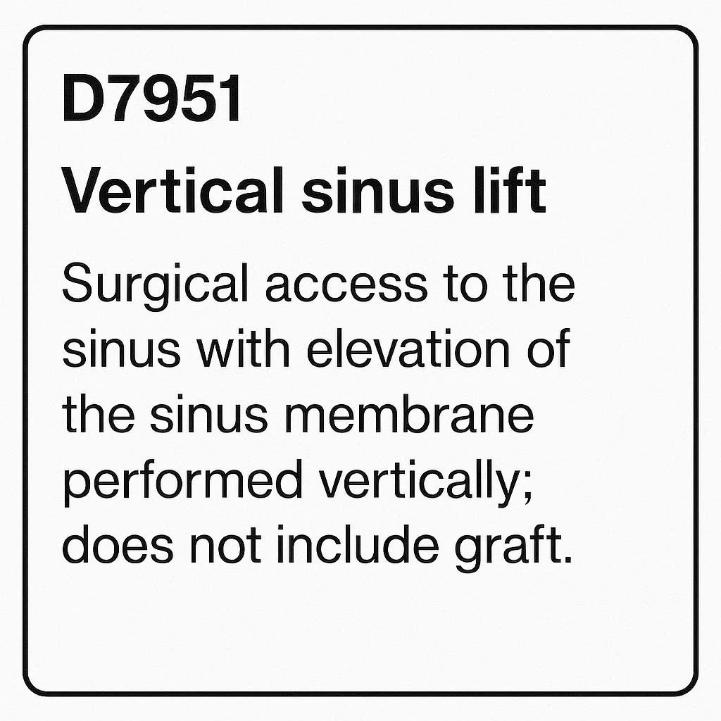 Dental Code for Vertical Sinus Lift