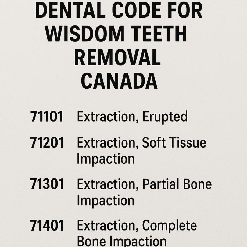Dental Code for Wisdom Teeth Removal Canada - wmwtl