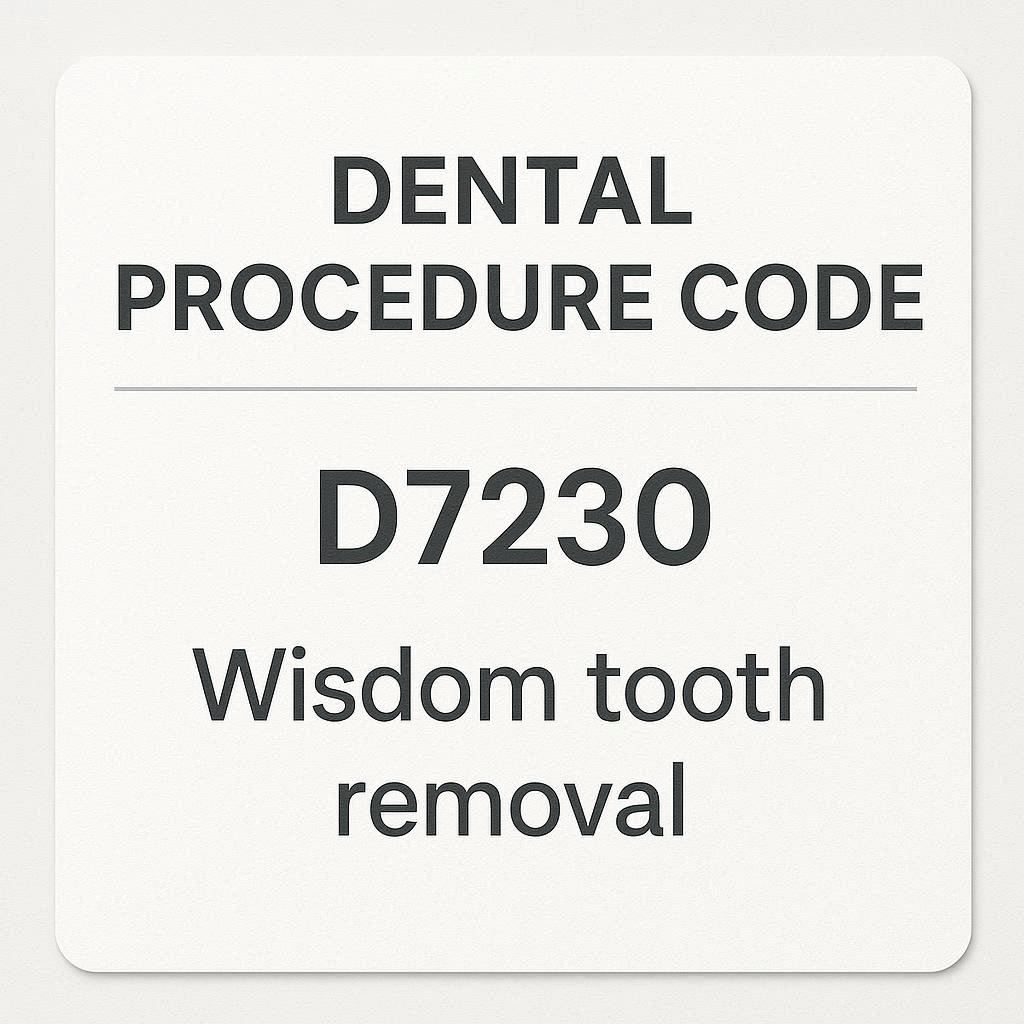 Dental Procedure Code for Wisdom Tooth Removal