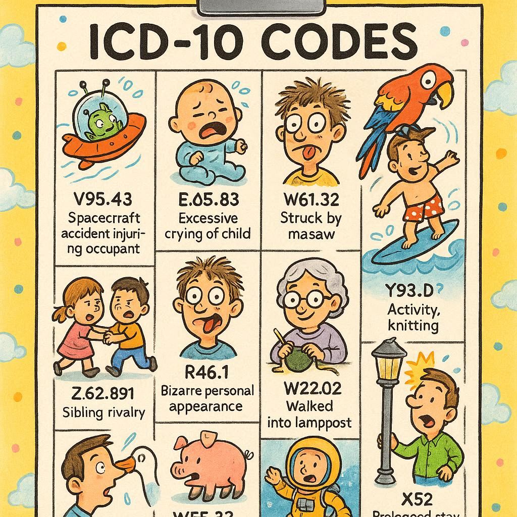 Funniest ICD-10 Codes