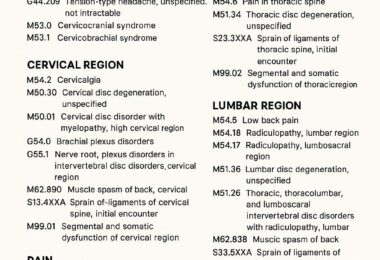 ICD 10 Codes Chiropractic Cheat Sheet