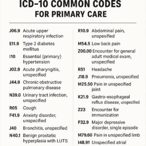 ICD 10 Common Codes List for Primary Care