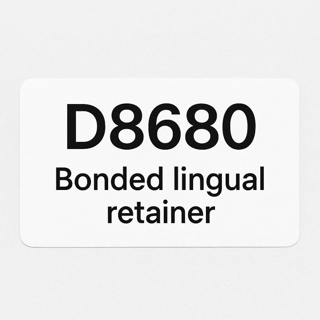 dental code for bonded lingual retainer