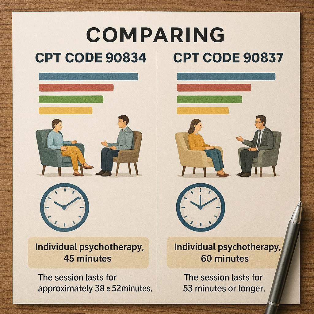 CPT Code 90834 vs 90837