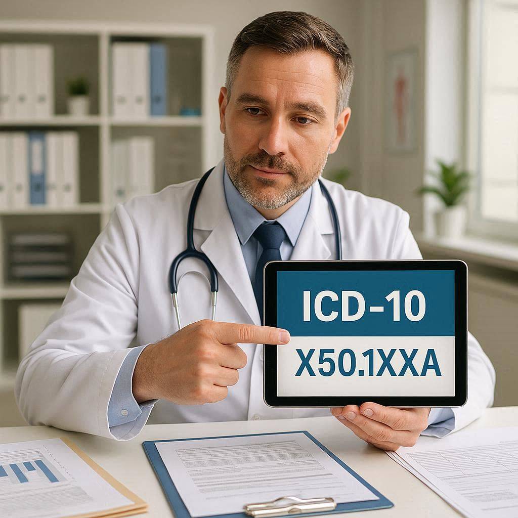 ICD-10 Code X50.1XXA