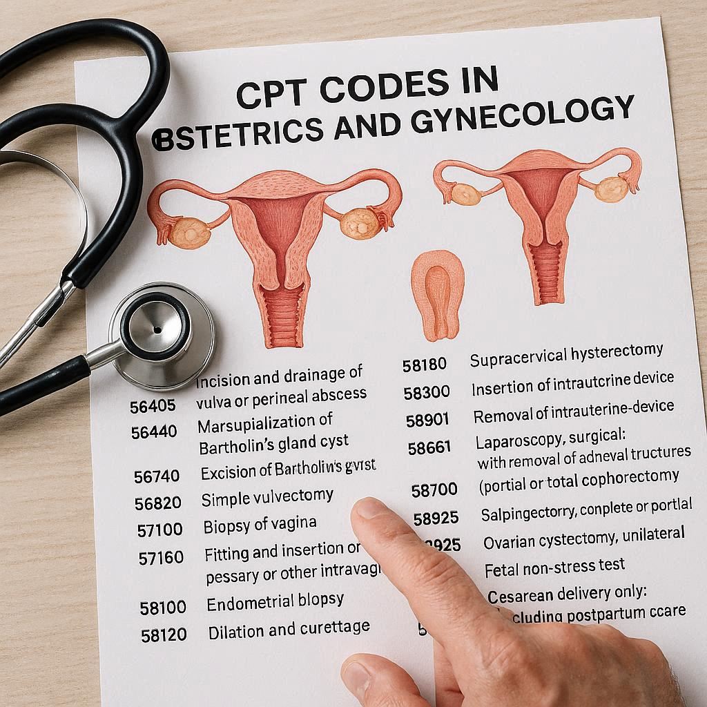 cpt codes for obstetrics and gynecology