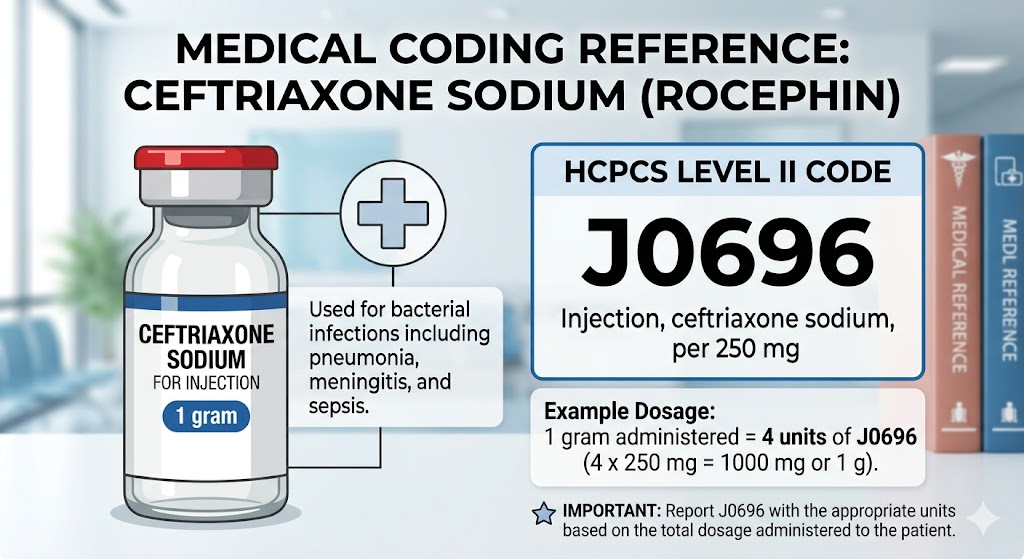HCPCS Code for Ceftriaxone Sodium