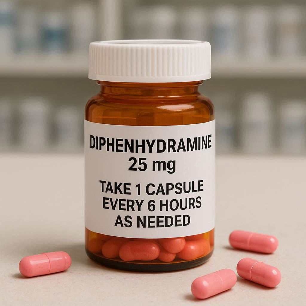 hcpcs code for diphenhydramine 25 mg